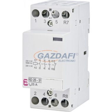 ETI 002464012 RD 25-31-230V AC/DC moduláris mágneskapcsoló, 25A, 2 modul, 3xZ+1Ny (3xNO+1xNC) érintkező ETI 002464012 RD 25-31-230V AC/DC moduláris mágneskapcsoló, 25A, 2 modul, 3xZ+1Ny (3xNO+1xNC) érintkező