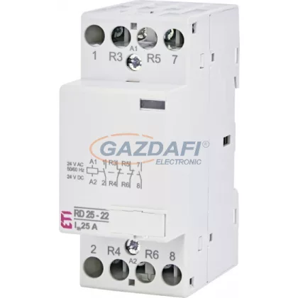   ETI 002464015 RD 25-22-24V AC/DC moduláris mágneskapcsoló, 25A, 2 modul, 2xZ+2xNy (2xNO+2xNC) érintkező