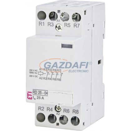   ETI 002464016 RD 25-04-230V AC/DC moduláris mágneskapcsoló, 25A, 2 modul, 4xNy (4xNC) érintkező