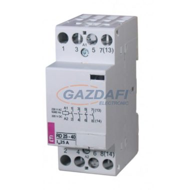 ETI 002464017 RD 25-04-24V AC/DC moduláris mágneskapcsoló, 25A, 2 modul, 4xNy (4xNC) érintkező
