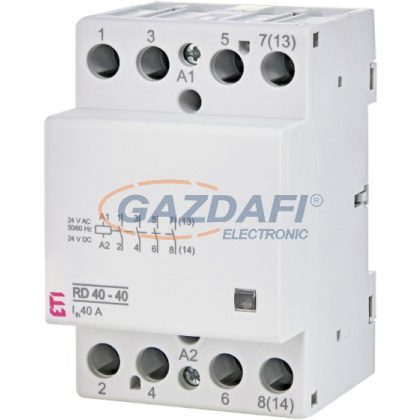   ETI 002464019 RD 40-40-24V AC/DC moduláris mágneskapcsoló, 40A, 3 modul, 4xZ (4xNO) érintkező