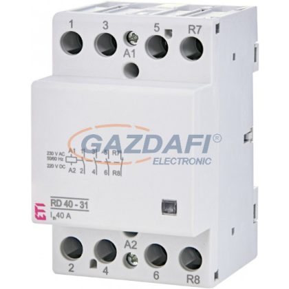   ETI 002464020 RD 40-31-230V AC/DC moduláris mágneskapcsoló, 40A, 3 modul, 3xZ+1xNy (3xNO+1xNC) érintkező
