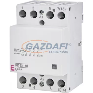 ETI 002464026 RD 63-40-230V AC/DC moduláris mágneskapcsoló, 63A, 3 modul, 4xZ (4xNO) érintkező ETI 002464026 RD 63-40-230V AC/DC moduláris mágneskapcsoló, 63A, 3 modul, 4xZ (4xNO) érintkező