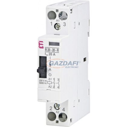   ETI 002464040 R 20-20-R-230V AC moduláris mágneskapcsoló, 20A, 1 modul, 2xZ (2xNO) érintkező