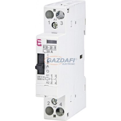   ETI 002464040 R 20-20-R-230V AC moduláris mágneskapcsoló, 20A, 1 modul, 2xZ (2xNO) érintkező