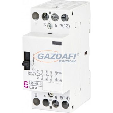 ETI 002464052 R 25-40-R-230V AC moduláris mágneskapcsoló, 25A, 2 modul, 4xZ (4xNO) érintkező