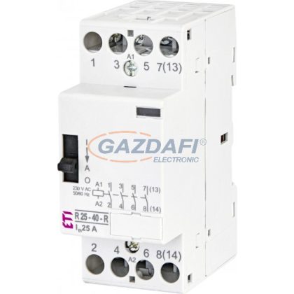 ETI 002464052 R 25-40-R-230V AC moduláris mágneskapcsoló, 25A, 2 modul, 4xZ (4xNO) érintkező ETI 002464052 R 25-40-R-230V AC moduláris mágneskapcsoló, 25A, 2 modul, 4xZ (4xNO) érintkező