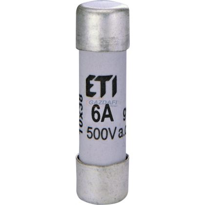   ETI 002620006 CH10 500V gG 8A hengeres biztosító, Ø10mm x 38mm