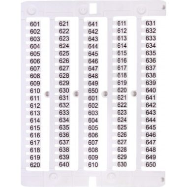 ETI 003903089 ES-NU0851601 jelölő címke, 601-650