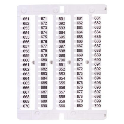 ETI 003903090 ES-NU0851651 jelölő címke, 651-700