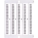 ETI 003903095 ES-NU0851901 jelölő címke, 901-950