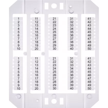   ETI 003903197 ESP-SHZ/1/1_50 jelölő címke 1,5 mm²-es rugos sorkapocshoz, 1-től 50-ig
