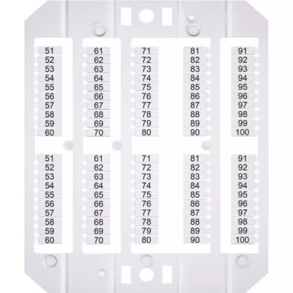   ETI 003903198 ESP-SHZ/1/51_100 jelölő címke 1,5 mm²-es rugos sorkapocshoz, 51-től 100-