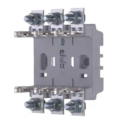   ETI 004131205 PT 00 P00-P00 3p műanyag késes biztosító aljzat, 00 méret