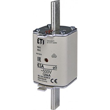   ETI 004184220 NV/NH 1 gL-gG KOMBI 500V  63A késes biztosító