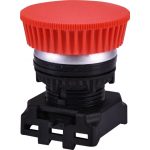   ETI 004771281 EGM-P-RCh Nyomógomb, gombafejű, 40mm , piros/krómozott elülső gyűrű