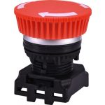   ETI 004771291 EGM-T-RCh Nyomógomb, gombafejű, 40mm, "benyom/elfordít" funkcióval, piros/krómozott elülső gyűrű