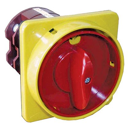   ETI 004773056 CS 25 90 U LK sárga-piros egypólusú kétállású bütykös kapcsoló, lakatolható 25A