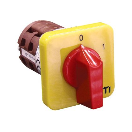   ETI 004773081 CS 16 10 U ES sárga-piros hárompólusú kétállású bütykös kapcsoló 16A