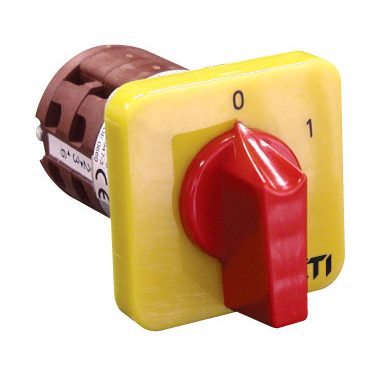 ETI 004773082 CS 25 10 U ES sárga-piros hárompólusú kétállású bütykös kapcsoló 25A