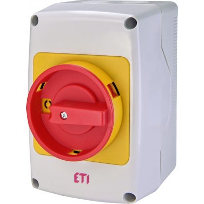   ETI 004773174 CS 32 90 PNGLK tokozott egypólusú sárga-piros BE-KI kapcsoló, lakatolható 32A