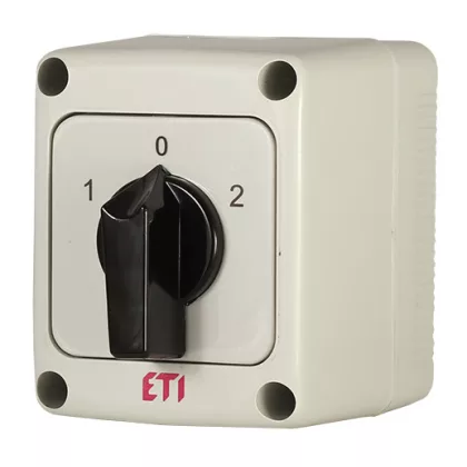   ETI 004773191 CS 16 52 PN tokozott kétpólusú háromállású bütykös kapcsoló 16A