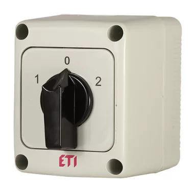 ETI 004773192 CS 25 52 PN tokozott kétpólusú háromállású bütykös kapcsoló 25A