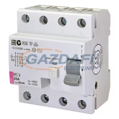 ETI 2062142 EFI-4AC 25 / 0,03A Comutator de protecție curent, 4P, 25A, 30mA