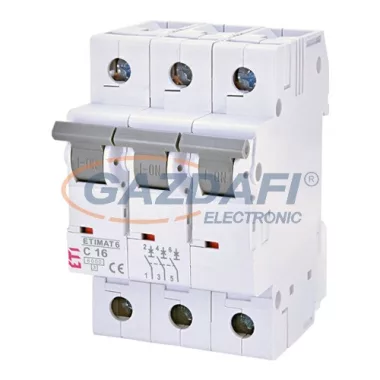 ETI 2145516 Kismegszakító, 3P, C16A, 6kA ETI 2145516 Kismegszakító, 3P, C16A, 6kA