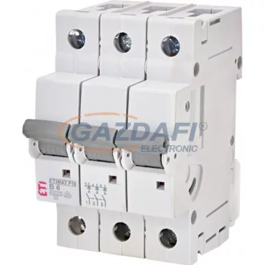 ETI 270630107 ETIMAT P10 B6A 3p 10kA kismegszakító, 3 modul ETI 270630107 ETIMAT P10 B6A 3p 10kA kismegszakító, 3 modul