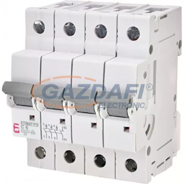 ETI 270641105 ETIMAT P10 C6A 3p+N 10kA kismegszakító, 4 modul