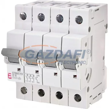 ETI 270642106 ETIMAT P10 D6A 3p+N 10kA kismegszakító, 4 modul