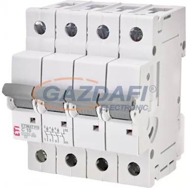 ETI 271041108 ETIMAT P10 C10A 3p+N 10kA kismegszakító, 4 modul