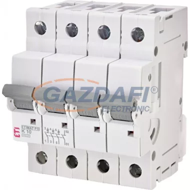 ETI 271043100 ETIMAT P10 K10A 3p+N 10kA kismegszakító, 4 modul ETI 271043100 ETIMAT P10 K10A 3p+N 10kA kismegszakító, 4 modul