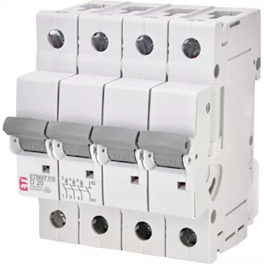 ETI 272042100 ETIMAT P10 D20A 3p+N 10kA kismegszakító, 4 modul ETI 272042100 ETIMAT P10 D20A 3p+N 10kA kismegszakító, 4 modul