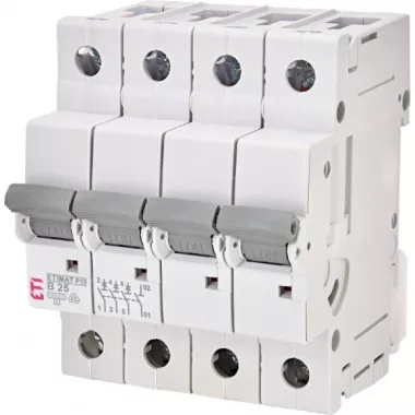 ETI 272540103 ETIMAT P10 B25A 3p+N 10kA kismegszakító, 4 modul ETI 272540103 ETIMAT P10 B25A 3p+N 10kA kismegszakító, 4 modul