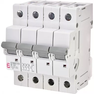 ETI 273240105 ETIMAT P10 B32A 3p+N 10kA kismegszakító, 4 modul ETI 273240105 ETIMAT P10 B32A 3p+N 10kA kismegszakító, 4 modul
