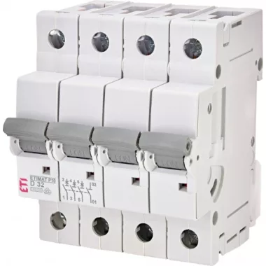 ETI 273242107 ETIMAT P10 D32A 3p+N 10kA kismegszakító, 4 modul ETI 273242107 ETIMAT P10 D32A 3p+N 10kA kismegszakító, 4 modul