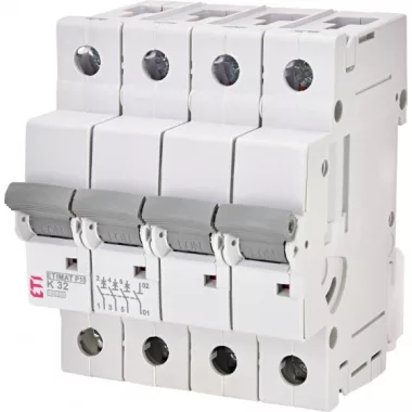 ETI 273243108 ETIMAT P10 K32A 3p+N 10kA kismegszakító, 4 modul ETI 273243108 ETIMAT P10 K32A 3p+N 10kA kismegszakító, 4 modul