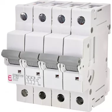 ETI 273244109 ETIMAT P10 Z32A 3p+N 10kA kismegszakító, 4 modul ETI 273244109 ETIMAT P10 Z32A 3p+N 10kA kismegszakító, 4 modul
