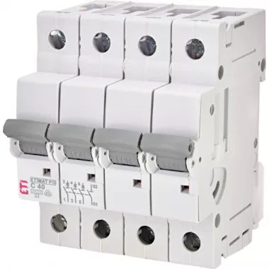 ETI 274041101 ETIMAT P10 C40A 3p+N 10kA kismegszakító, 4 modul ETI 274041101 ETIMAT P10 C40A 3p+N 10kA kismegszakító, 4 modul