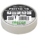   TRACON FEH10-15 Szigetelőszalag, fehér 10m×15mm, PVC, 0-90°C, 40kV/mm