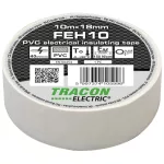   TRACON FEH10 Szigetelőszalag, fehér 10m×18mm, PVC, 0-90°C, 40kV/mm