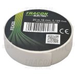   TRACON FEH20 Szigetelőszalag, fehér 20m×18mm, PVC, 0-90°C, 40kV/mm, 10 db/csomag