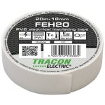 TRACON FEH20 Szigetelőszalag, fehér 20m×18mm, PVC, 0-90°C, 40kV/mm