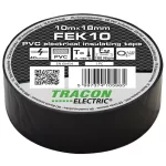   TRACON FEK10 Szigetelőszalag, fekete 10m×18mm, PVC, 0-90°C, 40kV/mm