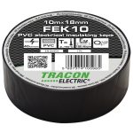 TRACON FEK10 Szigetelőszalag, fekete 10m×18mm, PVC, 0-90°C, 40kV/mm