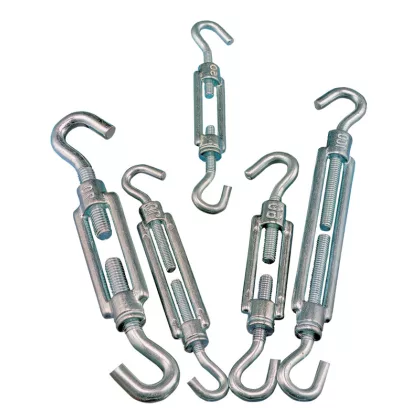 TRACON FHH12130 Sodrony-és huzalfeszítő horog-horog, acél+temperált öntvény 12×130mm, 4450