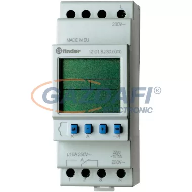 FINDER 12.91.8.230.0000 Asztronómiai kapcsolóóra 1 váltóérintkező.