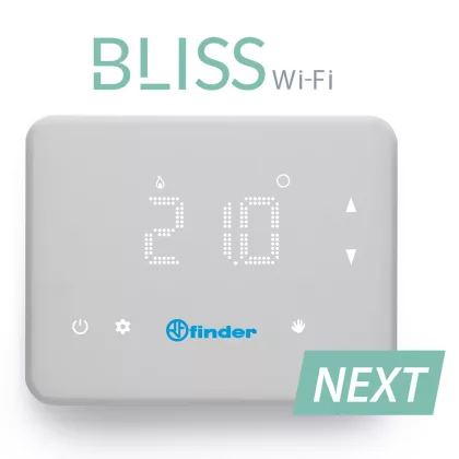 FINDER Bliss-Wi-Fi Falra szerelhető, programozható szobatermosztát FINDER Bliss-Wi-Fi Falra szerelhető, programozható szobatermosztát